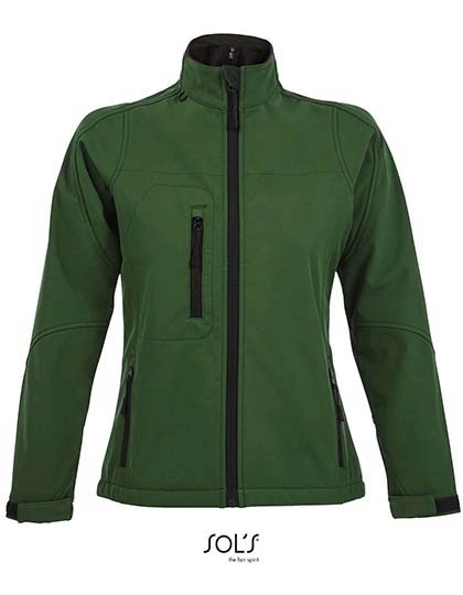Women´s Softshell Jacket Roxy zum Besticken und Bedrucken in der Farbe Bottle Green mit Ihren Logo, Schriftzug oder Motiv.