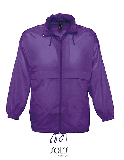 Unisex Windbreaker Surf Jacket zum Besticken und Bedrucken in der Farbe Dark Purple mit Ihren Logo, Schriftzug oder Motiv.