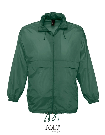 Unisex Windbreaker Surf Jacket zum Besticken und Bedrucken in der Farbe Forest Green mit Ihren Logo, Schriftzug oder Motiv.
