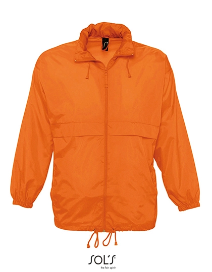 Unisex Windbreaker Surf Jacket zum Besticken und Bedrucken in der Farbe Orange mit Ihren Logo, Schriftzug oder Motiv.