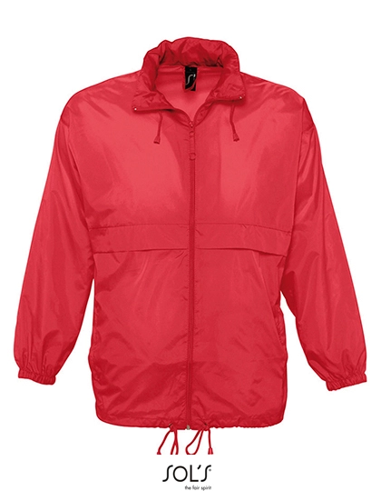 Unisex Windbreaker Surf Jacket zum Besticken und Bedrucken in der Farbe Red mit Ihren Logo, Schriftzug oder Motiv.