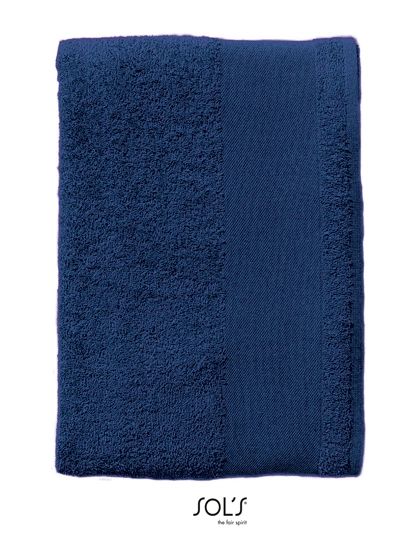 Hand Towel Island 50 zum Besticken und Bedrucken in der Farbe French Navy mit Ihren Logo, Schriftzug oder Motiv.