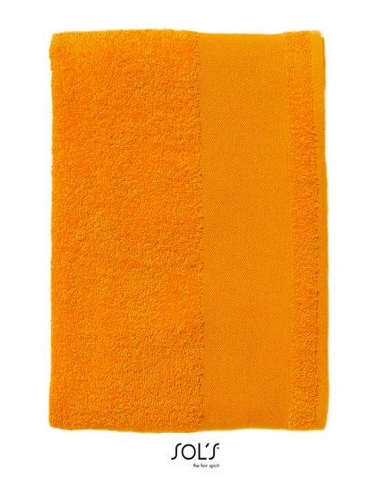 Hand Towel Island 50 zum Besticken und Bedrucken in der Farbe Orange mit Ihren Logo, Schriftzug oder Motiv.