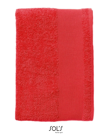 Hand Towel Island 50 zum Besticken und Bedrucken in der Farbe Red mit Ihren Logo, Schriftzug oder Motiv.