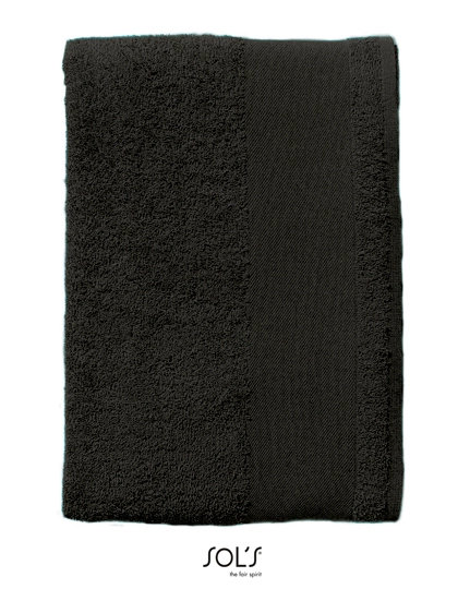 Bath Towel Island 70 zum Besticken und Bedrucken in der Farbe Black mit Ihren Logo, Schriftzug oder Motiv.