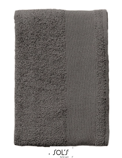 Bath Towel Island 70 zum Besticken und Bedrucken in der Farbe Dark Grey (Solid) mit Ihren Logo, Schriftzug oder Motiv.