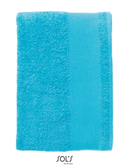 Bath Towel Island 70 zum Besticken und Bedrucken in der Farbe Turquoise mit Ihren Logo, Schriftzug oder Motiv.