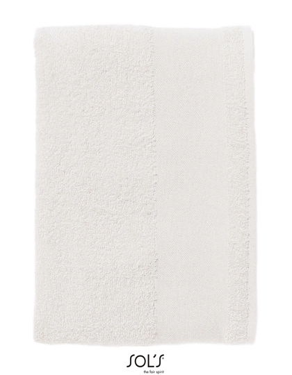 Bath Towel Island 70 zum Besticken und Bedrucken in der Farbe White mit Ihren Logo, Schriftzug oder Motiv.