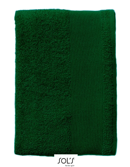 Bath Sheet Island 100 zum Besticken und Bedrucken in der Farbe Bottle Green mit Ihren Logo, Schriftzug oder Motiv.