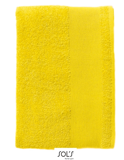 Bath Sheet Island 100 zum Besticken und Bedrucken in der Farbe Lemon mit Ihren Logo, Schriftzug oder Motiv.