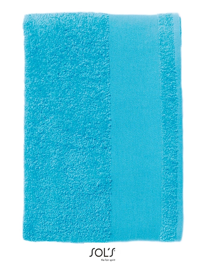 Bath Sheet Island 100 zum Besticken und Bedrucken in der Farbe Turquoise mit Ihren Logo, Schriftzug oder Motiv.