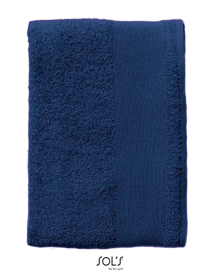 Hand Towel Bayside 50 zum Besticken und Bedrucken in der Farbe French Navy mit Ihren Logo, Schriftzug oder Motiv.