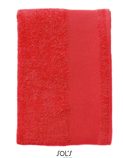 Hand Towel Bayside 50 zum Besticken und Bedrucken in der Farbe Red mit Ihren Logo, Schriftzug oder Motiv.