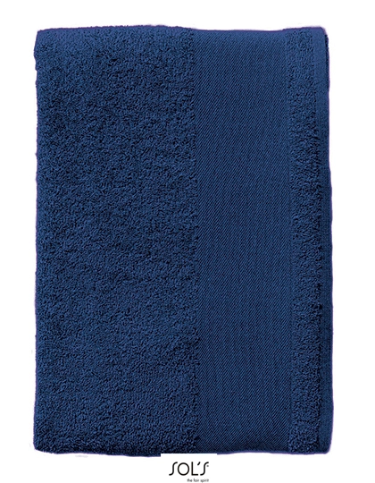 Bath Towel Bayside 70 zum Besticken und Bedrucken in der Farbe French Navy mit Ihren Logo, Schriftzug oder Motiv.