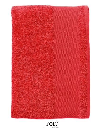 Bath Towel Bayside 70 zum Besticken und Bedrucken in der Farbe Red mit Ihren Logo, Schriftzug oder Motiv.