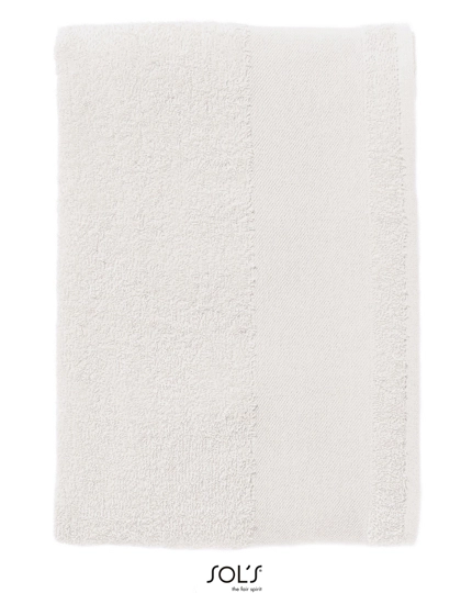 Bath Towel Bayside 70 zum Besticken und Bedrucken in der Farbe White mit Ihren Logo, Schriftzug oder Motiv.