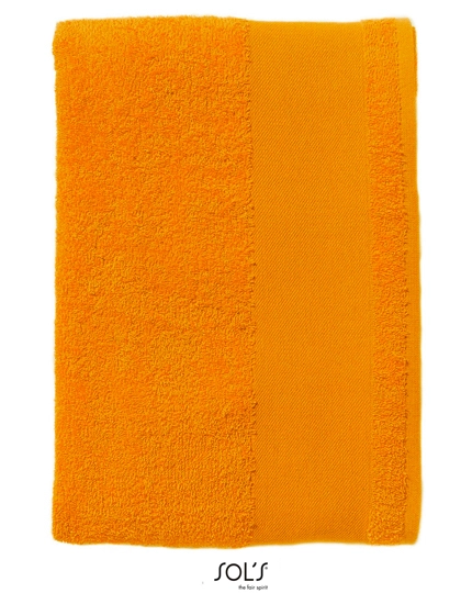 Guest Towel Island 30 zum Besticken und Bedrucken in der Farbe Orange mit Ihren Logo, Schriftzug oder Motiv.