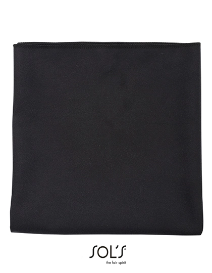 Microfibre Towel Atoll 30 zum Besticken und Bedrucken in der Farbe Black mit Ihren Logo, Schriftzug oder Motiv.