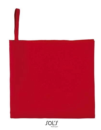 Microfibre Towel Atoll 30 zum Besticken und Bedrucken in der Farbe Red mit Ihren Logo, Schriftzug oder Motiv.
