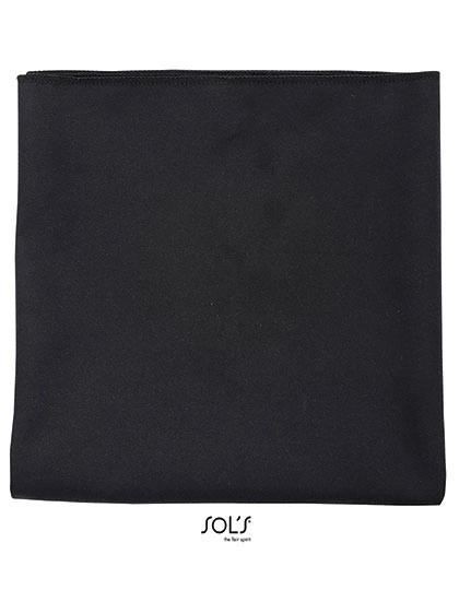 Microfibre Towel Atoll 70 zum Besticken und Bedrucken in der Farbe Black mit Ihren Logo, Schriftzug oder Motiv.