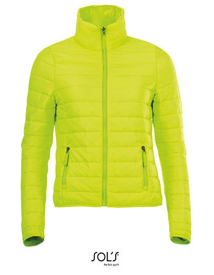 Women´s Light Padded Jacket Ride zum Besticken und Bedrucken in der Farbe Neon Lime mit Ihren Logo, Schriftzug oder Motiv.