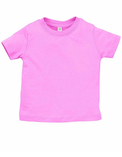 Infant Fine Jersey T-Shirt zum Besticken und Bedrucken in der Farbe Pink mit Ihren Logo, Schriftzug oder Motiv.