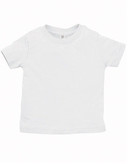 Infant Fine Jersey T-Shirt zum Besticken und Bedrucken in der Farbe White mit Ihren Logo, Schriftzug oder Motiv.