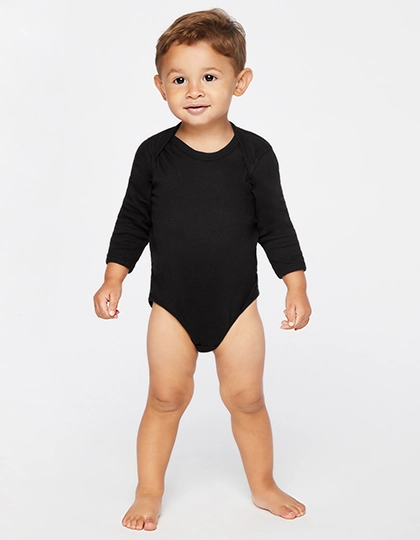Infant Fine Jersey Long Sleeve Bodysuit zum Besticken und Bedrucken mit Ihren Logo, Schriftzug oder Motiv.