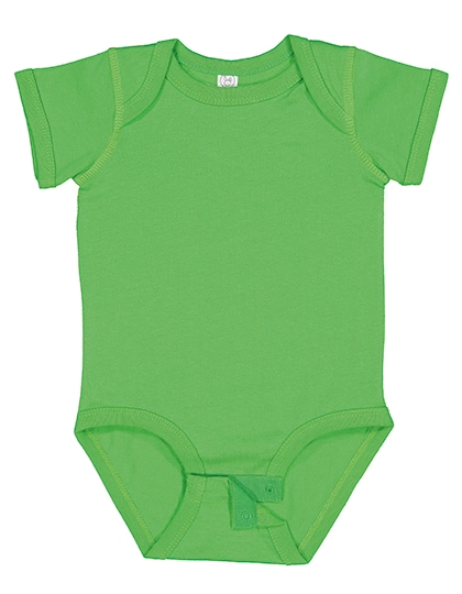 Infant Fine Jersey Short Sleeve Bodysuit zum Besticken und Bedrucken in der Farbe Apple mit Ihren Logo, Schriftzug oder Motiv.