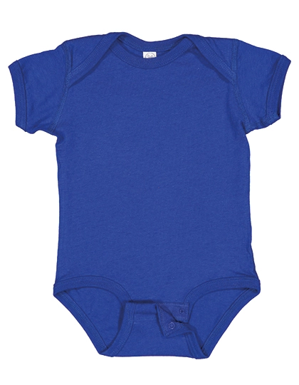 Infant Fine Jersey Short Sleeve Bodysuit zum Besticken und Bedrucken in der Farbe Royal mit Ihren Logo, Schriftzug oder Motiv.