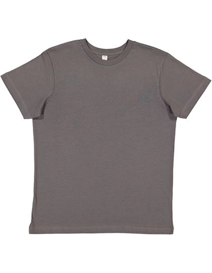 Youth Fine Jersey T-Shirt zum Besticken und Bedrucken in der Farbe Charcoal mit Ihren Logo, Schriftzug oder Motiv.