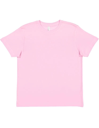 Youth Fine Jersey T-Shirt zum Besticken und Bedrucken in der Farbe Pink mit Ihren Logo, Schriftzug oder Motiv.