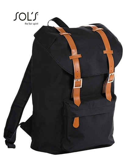 Backpack Hipster zum Besticken und Bedrucken in der Farbe Black mit Ihren Logo, Schriftzug oder Motiv.
