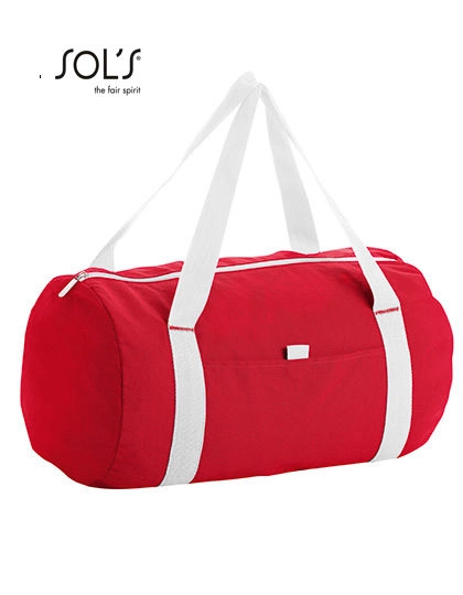 Barrel Bag Tribeca zum Besticken und Bedrucken in der Farbe Red-White mit Ihren Logo, Schriftzug oder Motiv.