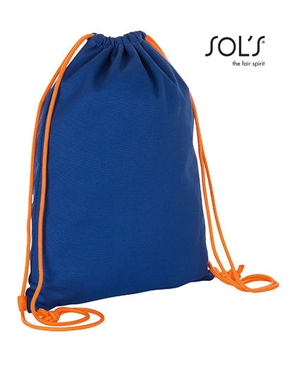 District Backpack zum Besticken und Bedrucken in der Farbe Royal Blue-Orange mit Ihren Logo, Schriftzug oder Motiv.