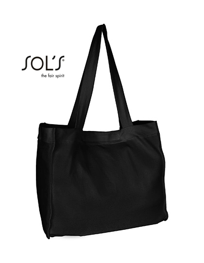 Marina Shopping Bag zum Besticken und Bedrucken in der Farbe Black mit Ihren Logo, Schriftzug oder Motiv.