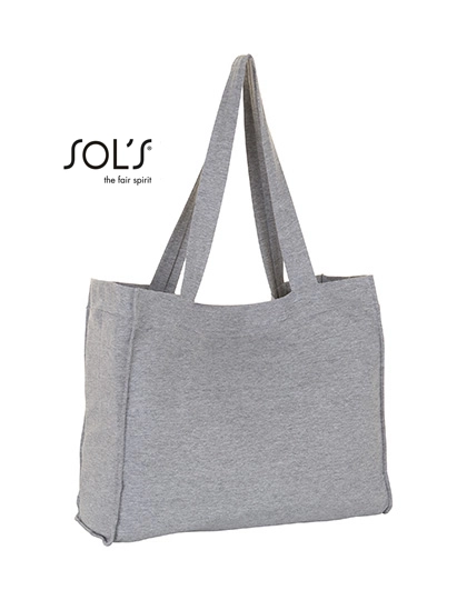 Marina Shopping Bag zum Besticken und Bedrucken in der Farbe Grey Melange mit Ihren Logo, Schriftzug oder Motiv.