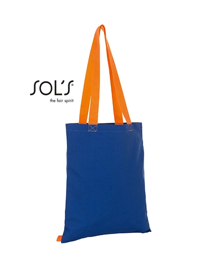 Hamilton Shopping Bag zum Besticken und Bedrucken in der Farbe Royal Blue-Orange mit Ihren Logo, Schriftzug oder Motiv.
