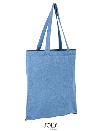Awake Recycled Shopping Bag zum Besticken und Bedrucken in der Farbe Heather Blue mit Ihren Logo, Schriftzug oder Motiv.