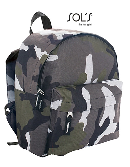 Kids´ Backpack Rider zum Besticken und Bedrucken in der Farbe Camo mit Ihren Logo, Schriftzug oder Motiv.