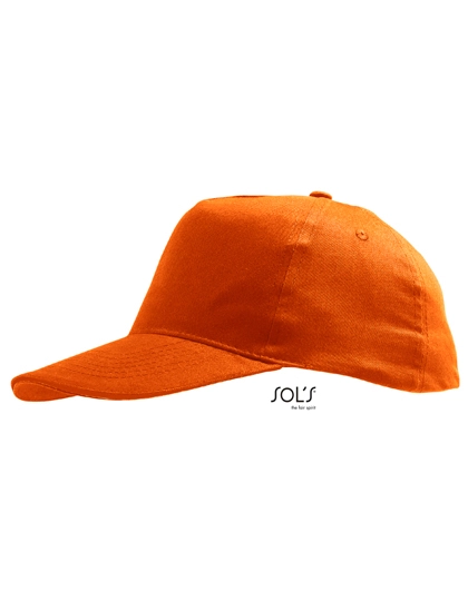 Cap Sunny zum Besticken und Bedrucken in der Farbe Orange mit Ihren Logo, Schriftzug oder Motiv.