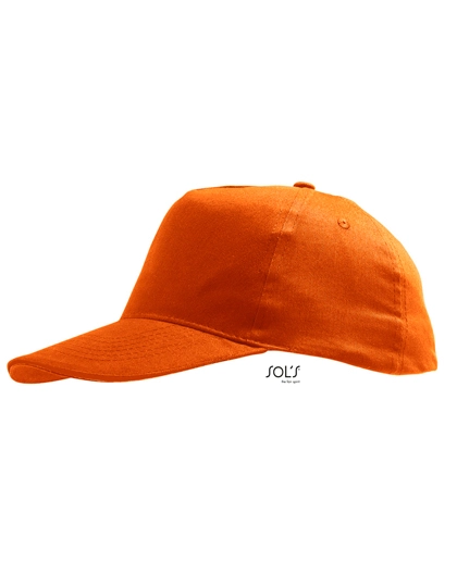 Kids´ Cap Sunny zum Besticken und Bedrucken in der Farbe Orange mit Ihren Logo, Schriftzug oder Motiv.