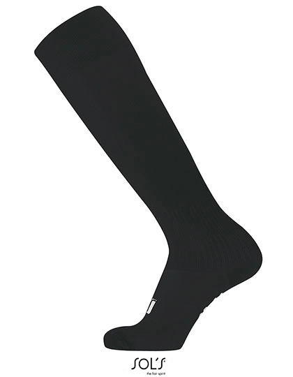 Soccer Socks zum Besticken und Bedrucken in der Farbe Black mit Ihren Logo, Schriftzug oder Motiv.