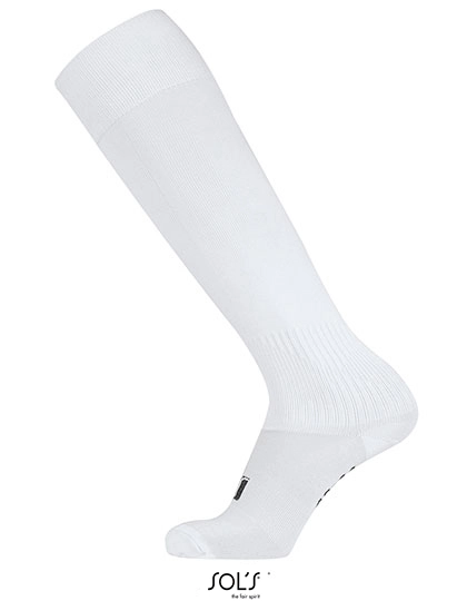 Soccer Socks zum Besticken und Bedrucken in der Farbe White mit Ihren Logo, Schriftzug oder Motiv.