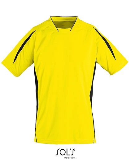 Short Sleeve Shirt Maracana 2 zum Besticken und Bedrucken in der Farbe Lemon-Black mit Ihren Logo, Schriftzug oder Motiv.