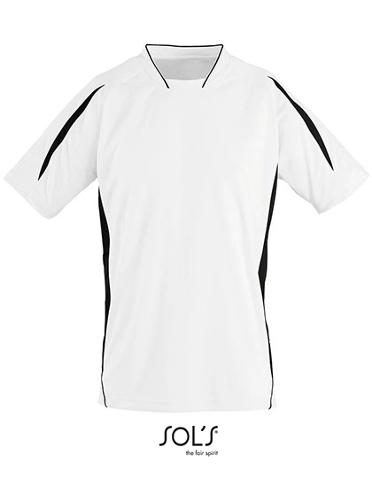 Short Sleeve Shirt Maracana 2 zum Besticken und Bedrucken in der Farbe White-Black mit Ihren Logo, Schriftzug oder Motiv.
