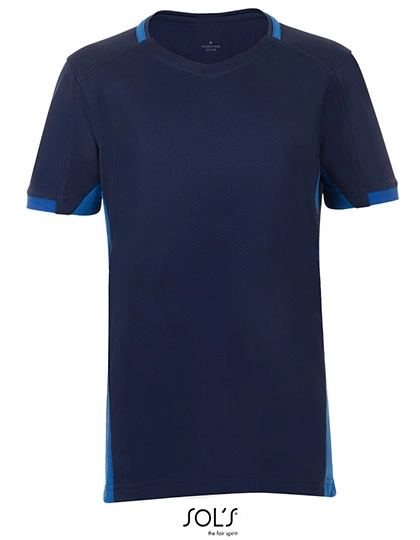 Kids´ Classico Contrast Shirt zum Besticken und Bedrucken in der Farbe French Navy-Royal Blue mit Ihren Logo, Schriftzug oder Motiv.
