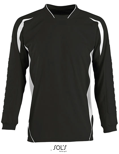 Kids´ Goalkeepers Shirt Azteca zum Besticken und Bedrucken in der Farbe Black-White mit Ihren Logo, Schriftzug oder Motiv.
