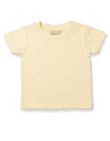 Baby-Kids Crew Neck T-Shirt zum Besticken und Bedrucken in der Farbe Pale Yellow mit Ihren Logo, Schriftzug oder Motiv.