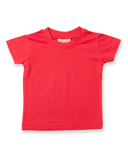Baby-Kids Crew Neck T-Shirt zum Besticken und Bedrucken in der Farbe Red mit Ihren Logo, Schriftzug oder Motiv.